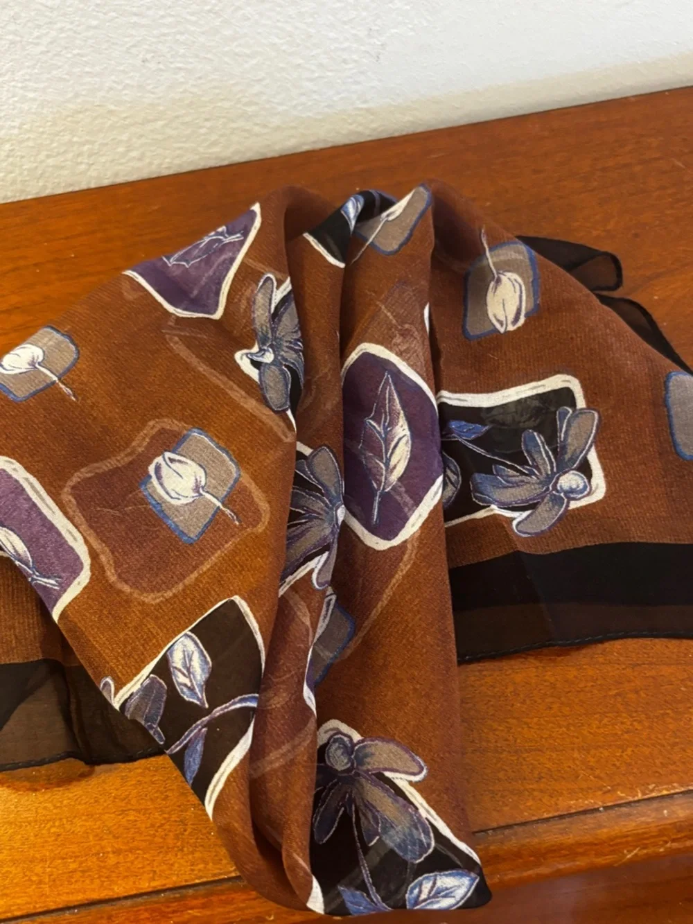 Vintage Albertazzi 100% Silk Square Scarf Made in Italy Floral Pattern